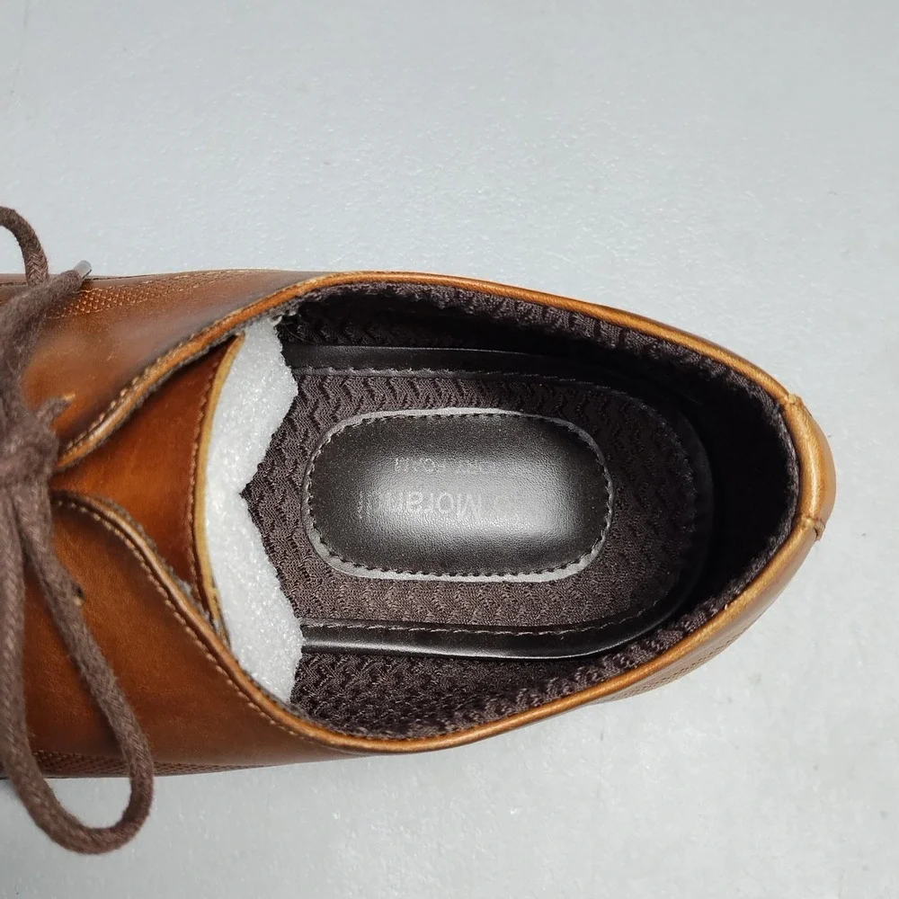 Carlo Morandi Oxford Dress Shoes Mens US 10.5D Brown Leather Memory Foam‎ 900D70